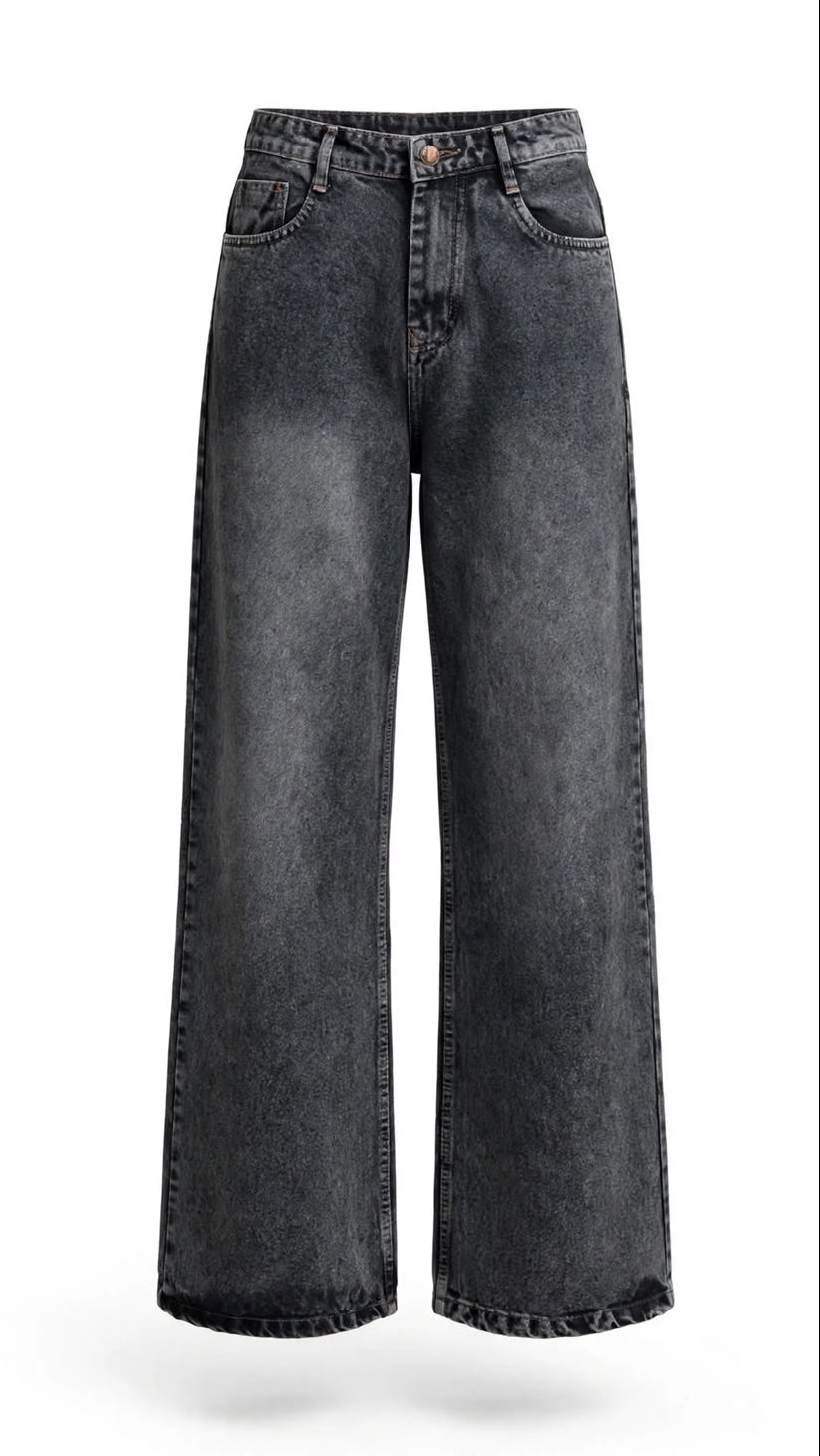 Carbon Black Wide Leg Jeans